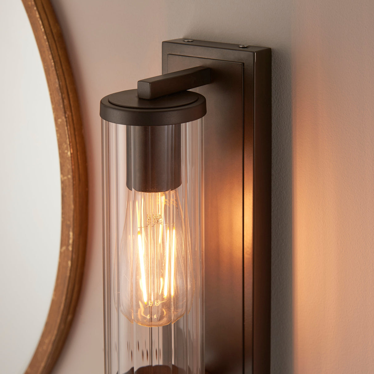 Amos Aeon Bathroom Wall Light Dark Bronze – from Amos Lighting + Home