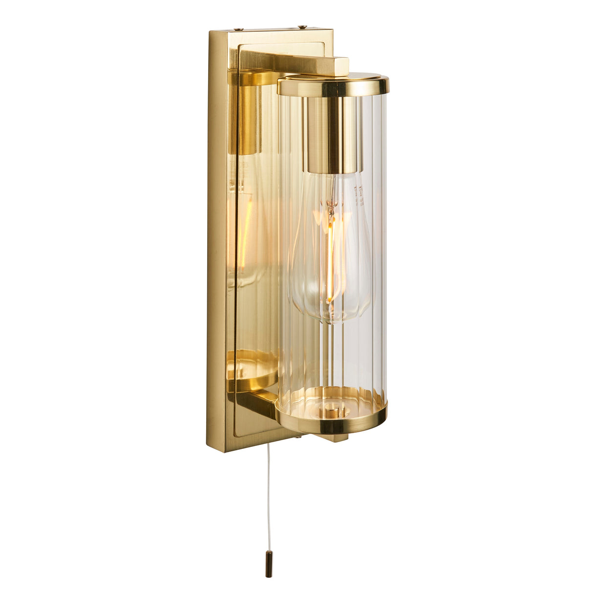Amos Aeon Bathroom Wall Light Satin Brass – from Amos Lighting + Home