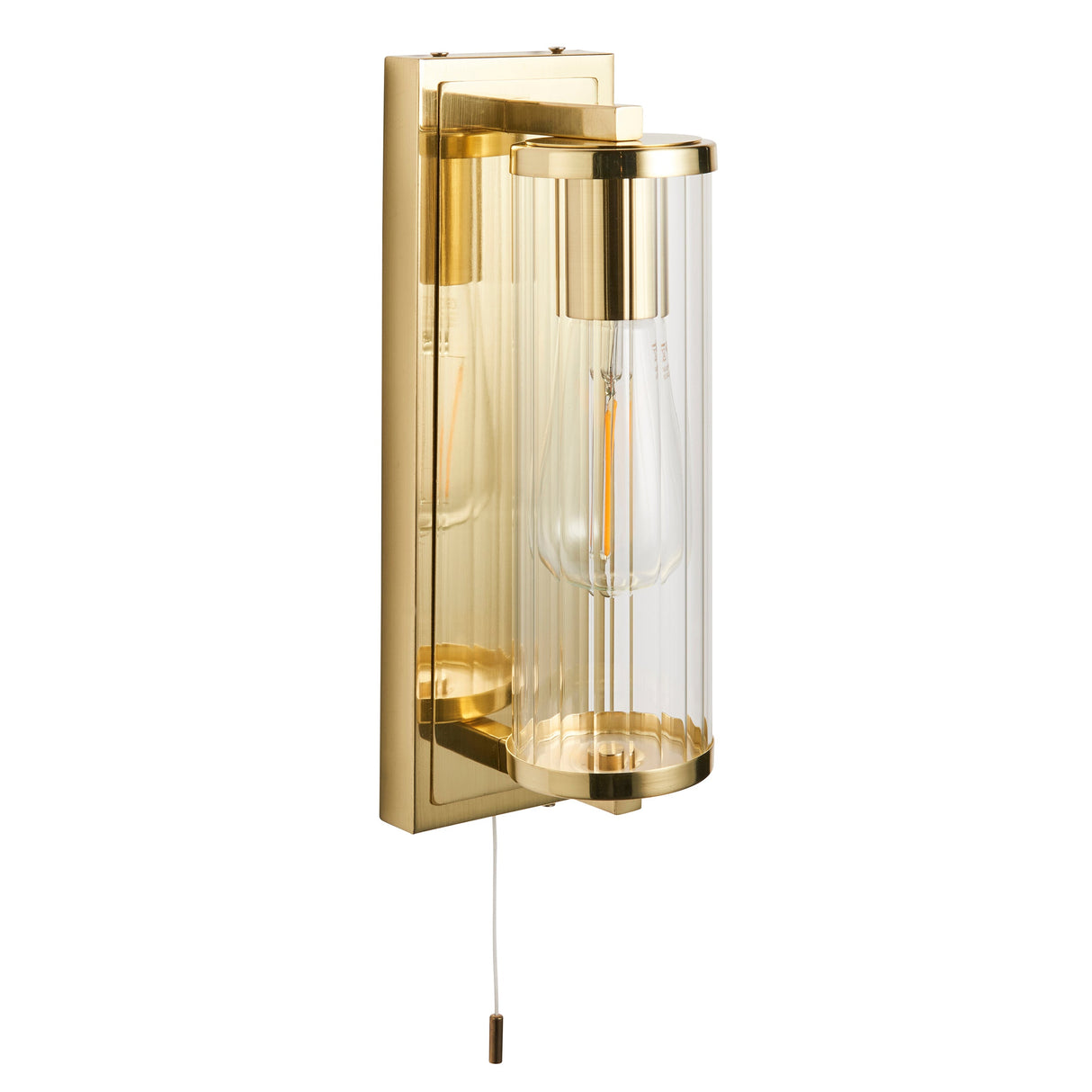 Amos Aeon Bathroom Wall Light Satin Brass – from Amos Lighting + Home
