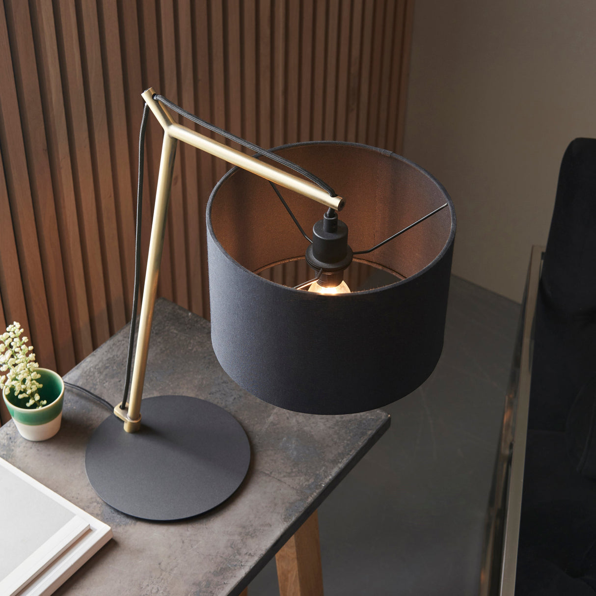 Amos Automic Table Lamp Matt Brass & Black – from Amos Lighting + Home