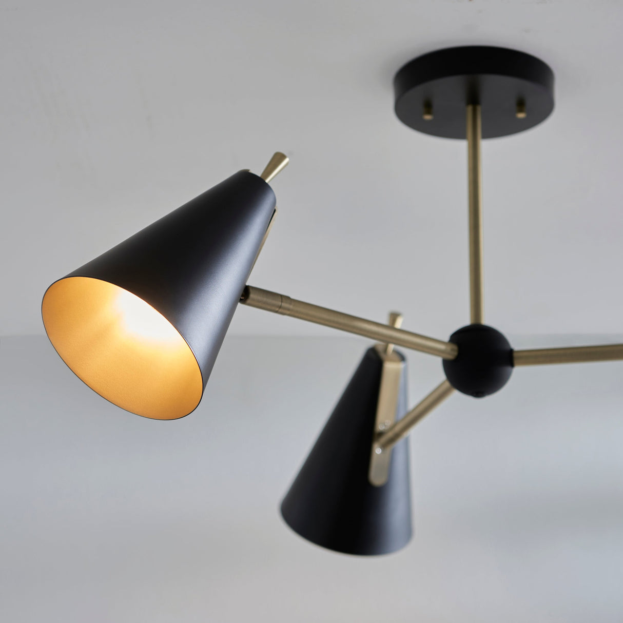 Amos Bachelor 3 Light Pendant Antique Brass & Black – from Amos Lighting + Home