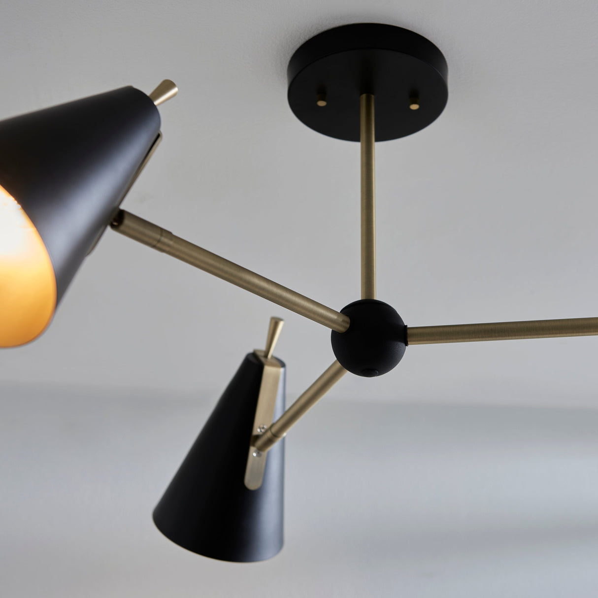 Amos Bachelor 3 Light Pendant Antique Brass & Black – from Amos Lighting + Home