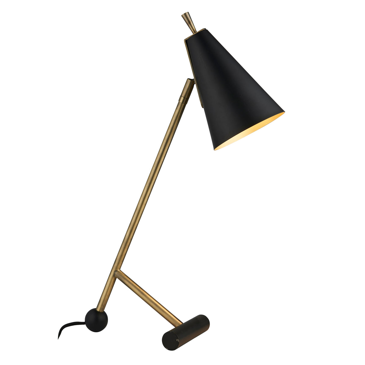 Amos Bachelor Table Lamp Antique Brass & Black – from Amos Lighting + Home
