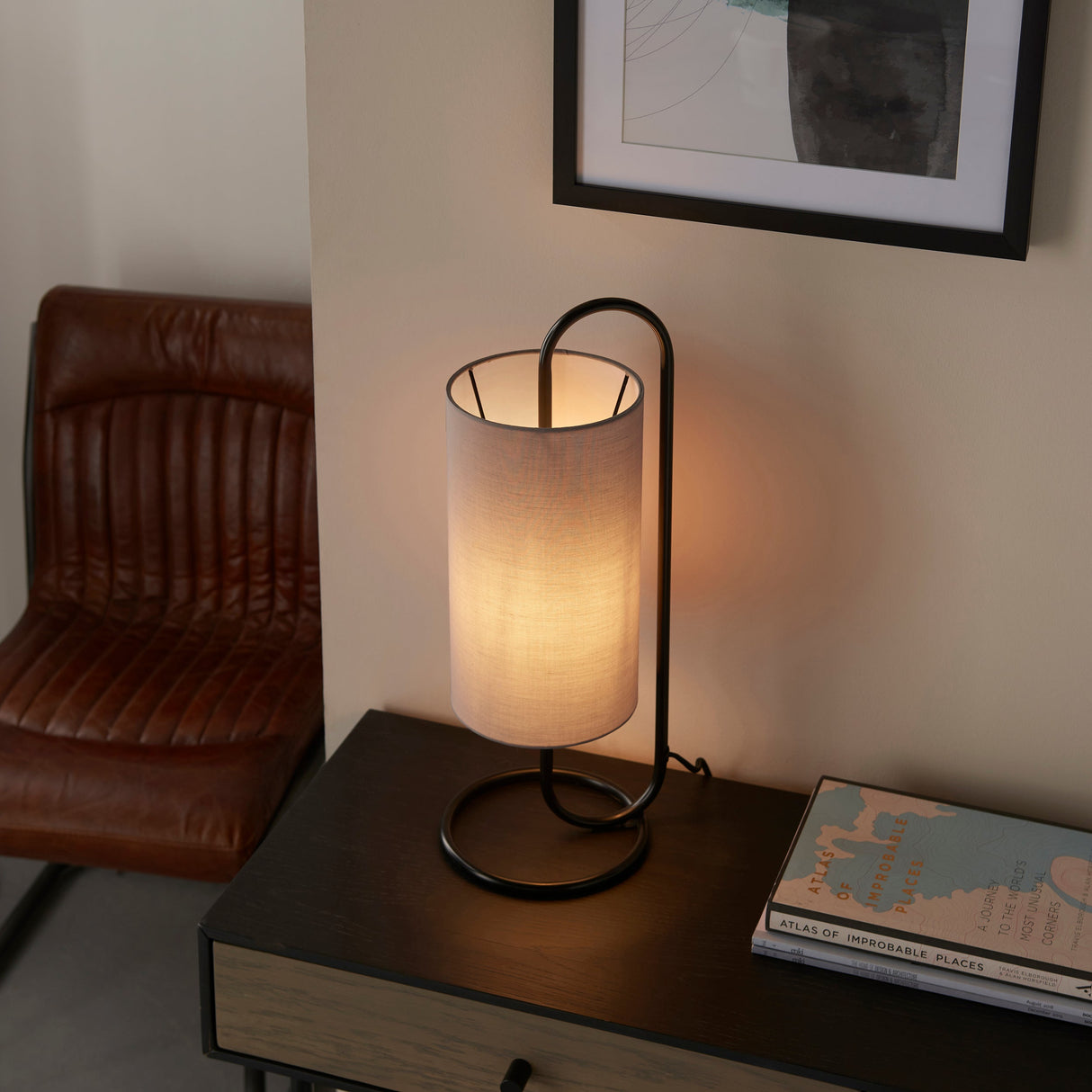 Amos Baluster Table Lamp Matt Black & Grey – from Amos Lighting + Home