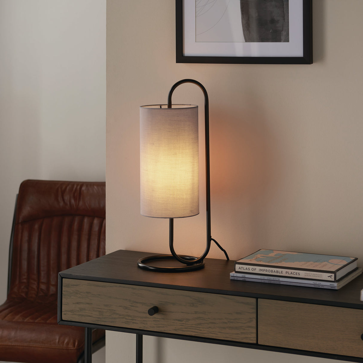 Amos Baluster Table Lamp Matt Black & Grey – from Amos Lighting + Home