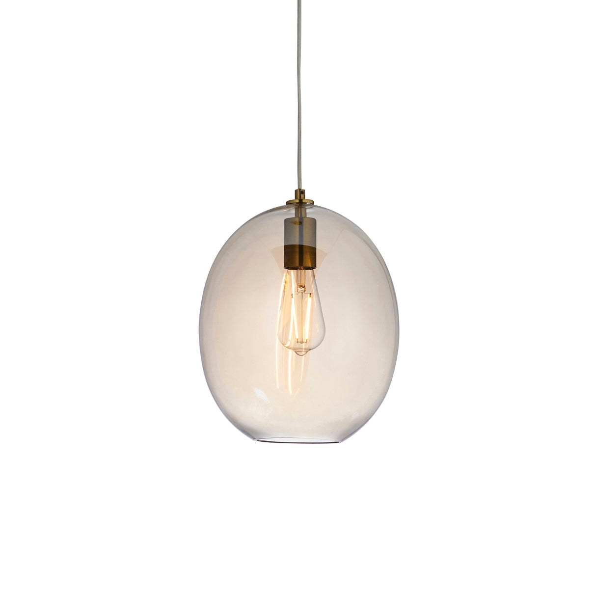 Amos Brimstone Oval Pendant Champagne Lusture Glass – from Amos Lighting + Home
