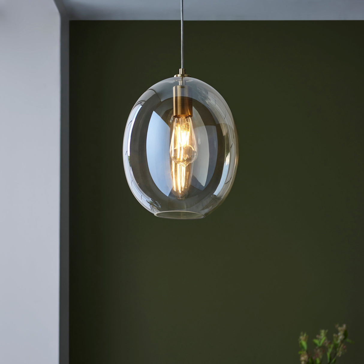 Amos Brimstone Oval Pendant Champagne Lusture Glass – from Amos Lighting + Home