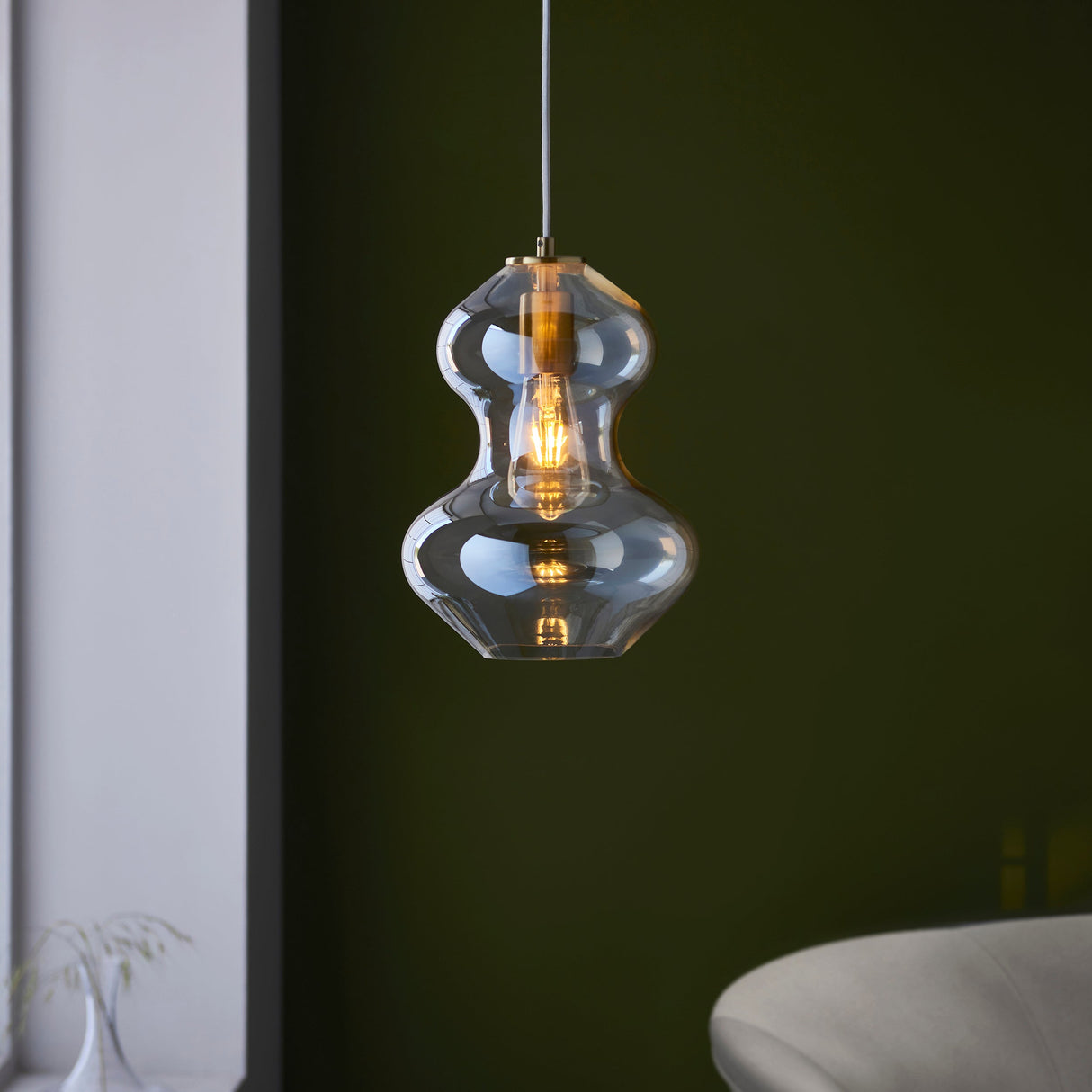 Amos Brimstone Waist Pendant Champagne Lusture Glass – from Amos Lighting + Home