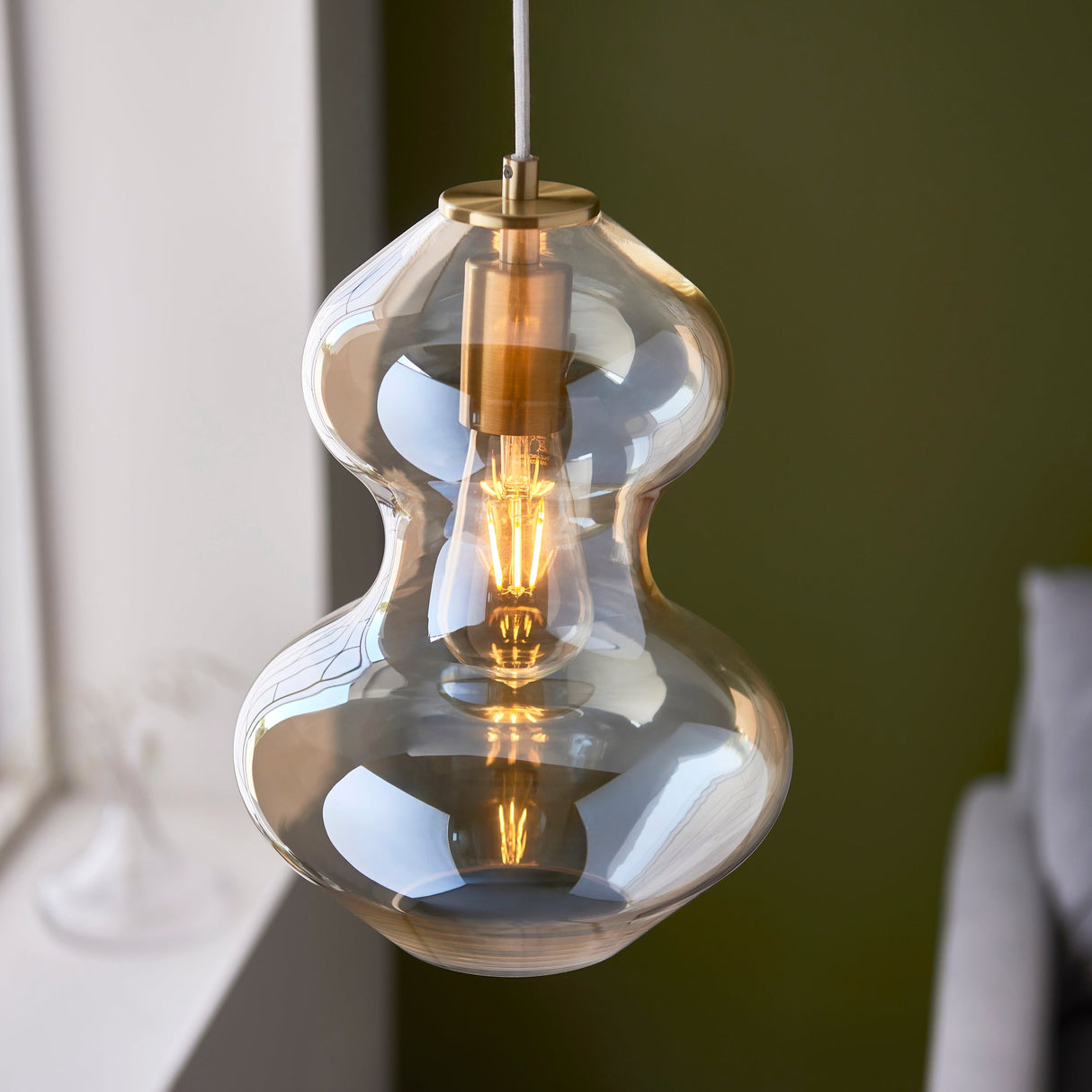 Amos Brimstone Waist Pendant Champagne Lusture Glass – from Amos Lighting + Home