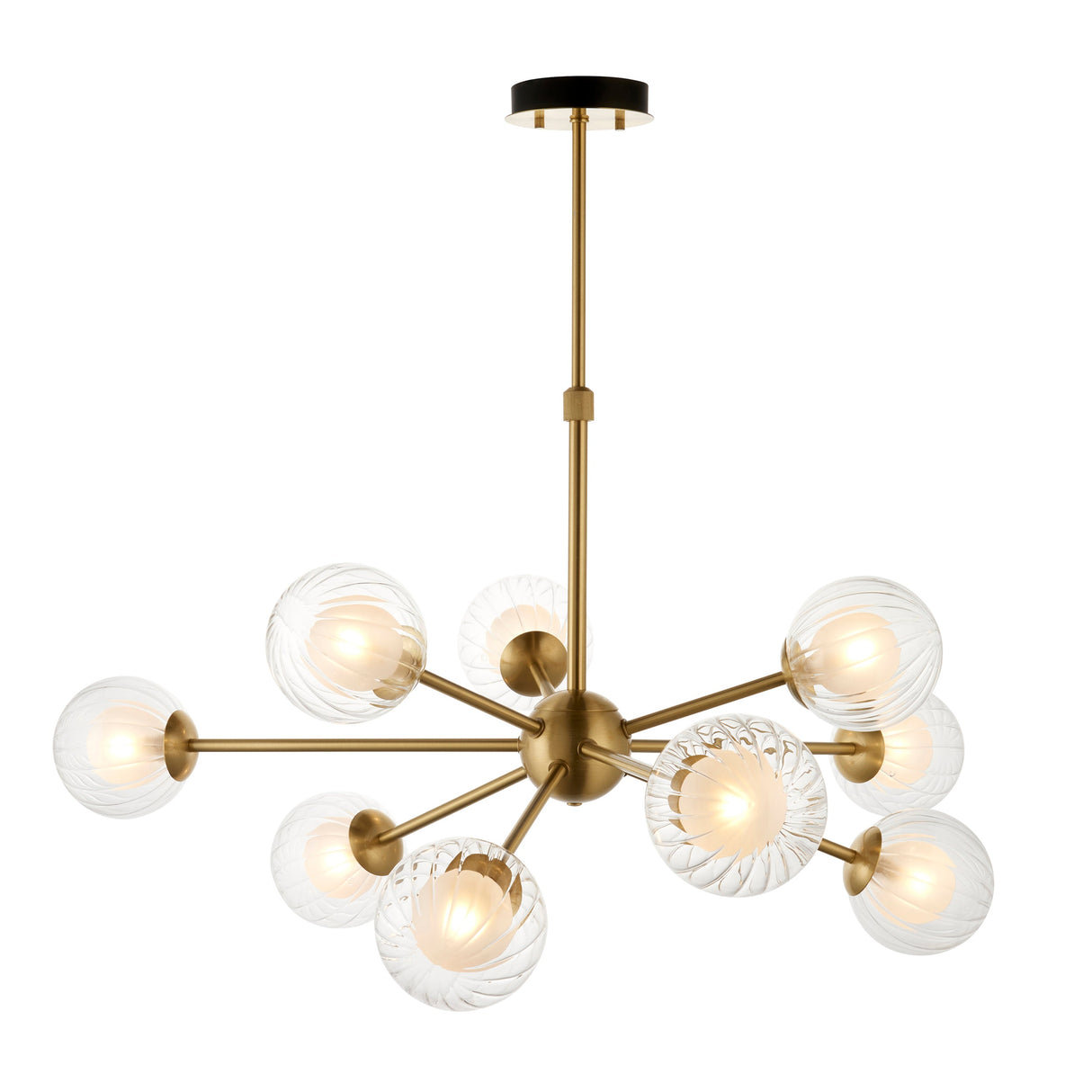 Amos Brixton Pendant Chandelier Light Satin Brass – from Amos Lighting + Home
