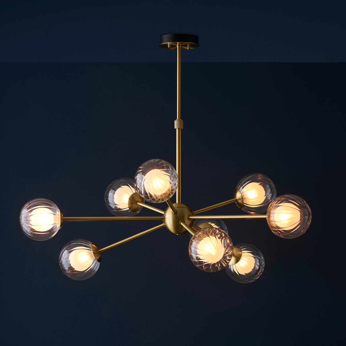 Amos Brixton Pendant Chandelier Light Satin Brass – from Amos Lighting + Home