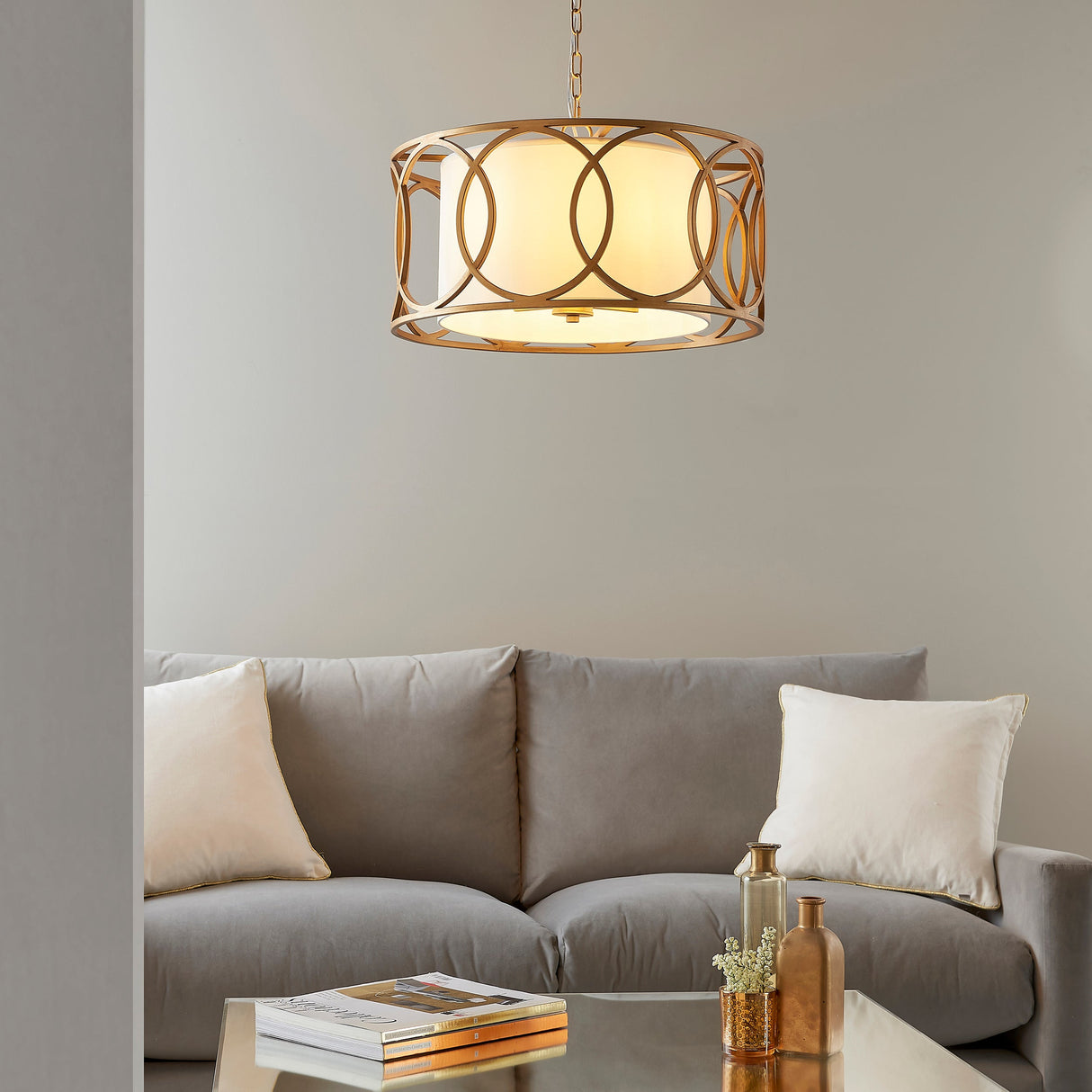 Amos Carrissima Brushed Gold Pendant – from Amos Lighting + Home