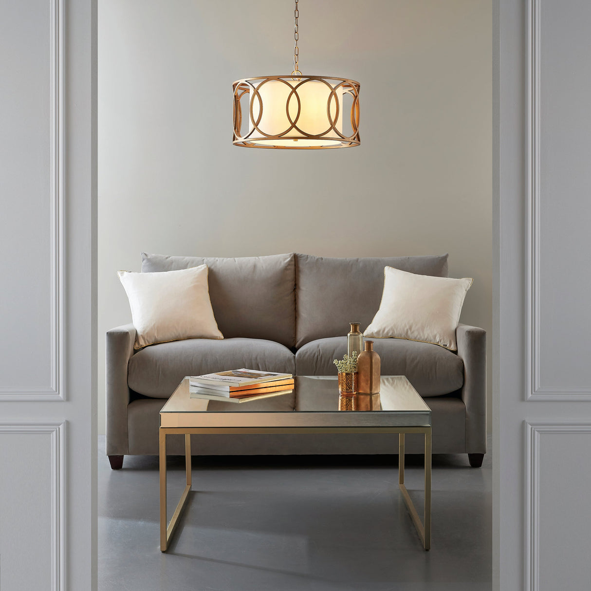 Amos Carrissima Brushed Gold Pendant – from Amos Lighting + Home