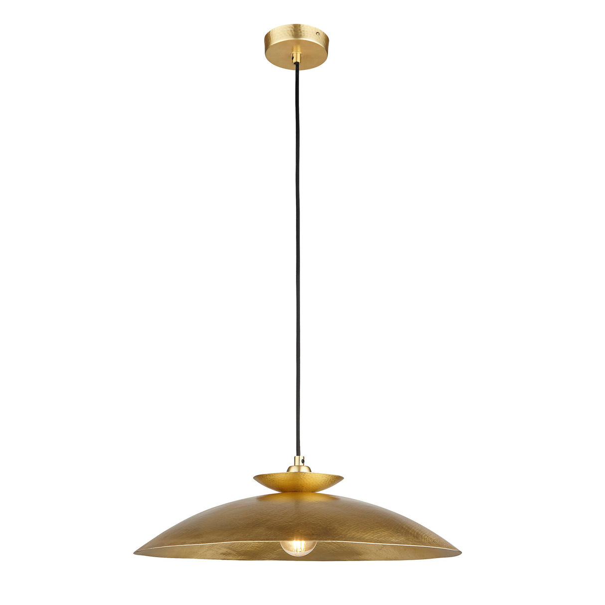 Amos Cattelan Disc Pendant Hammered Brass – from Amos Lighting + Home