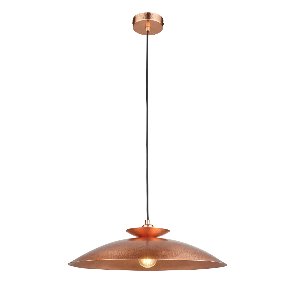 Amos Cattelan Disc Pendant Hammered Copper – from Amos Lighting + Home
