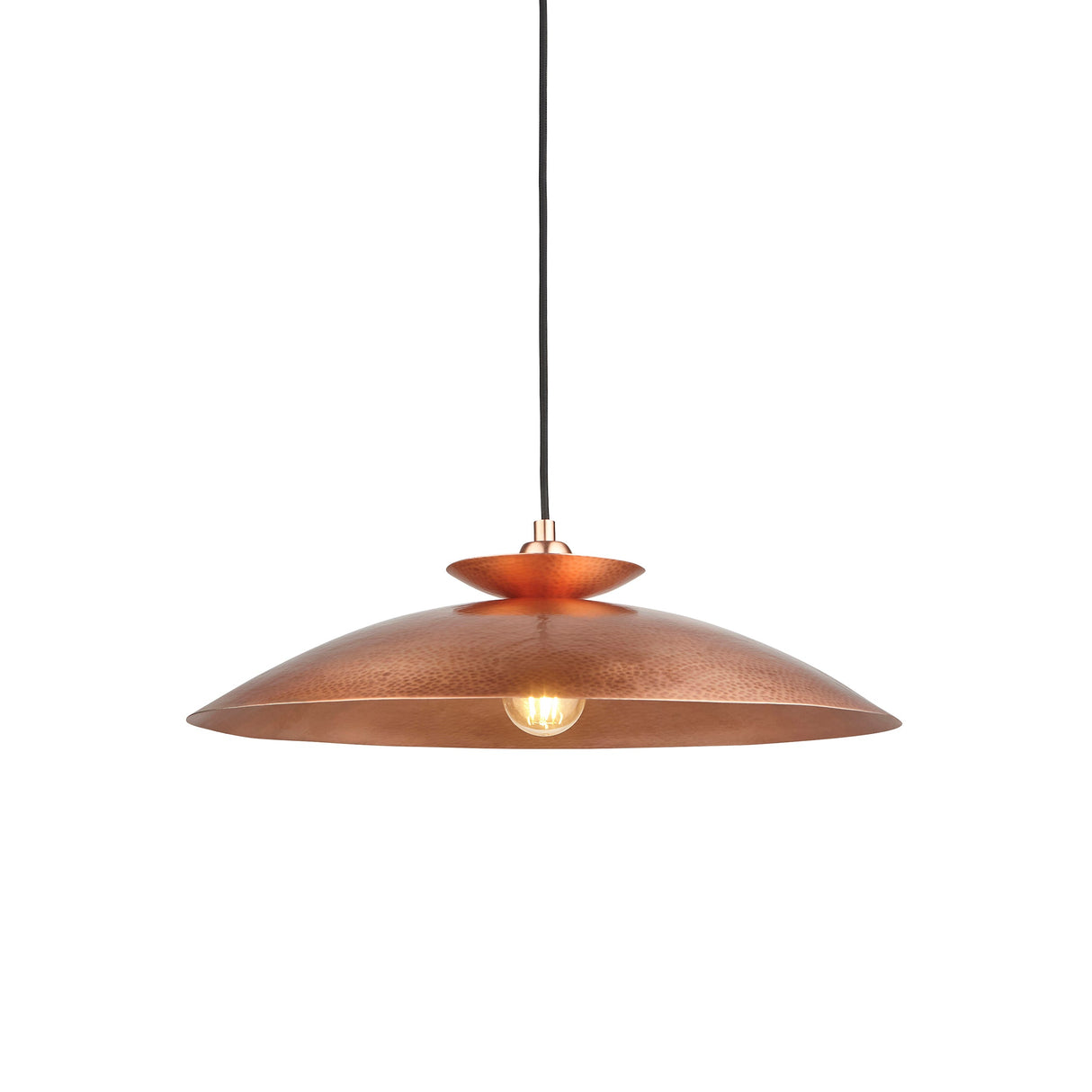 Amos Cattelan Disc Pendant Hammered Copper – from Amos Lighting + Home