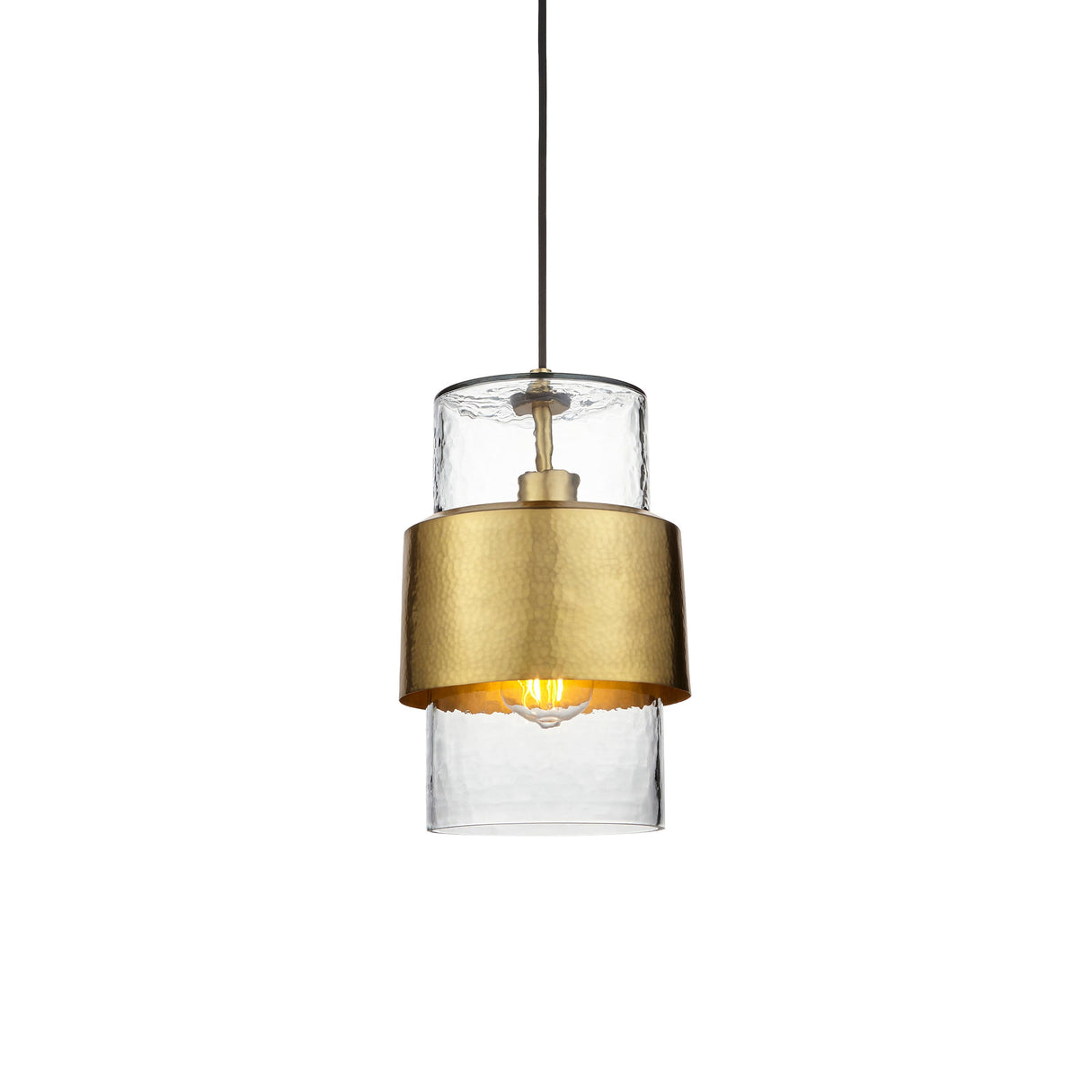 Amos Cattelan Pendant Hammered Brass – from Amos Lighting + Home