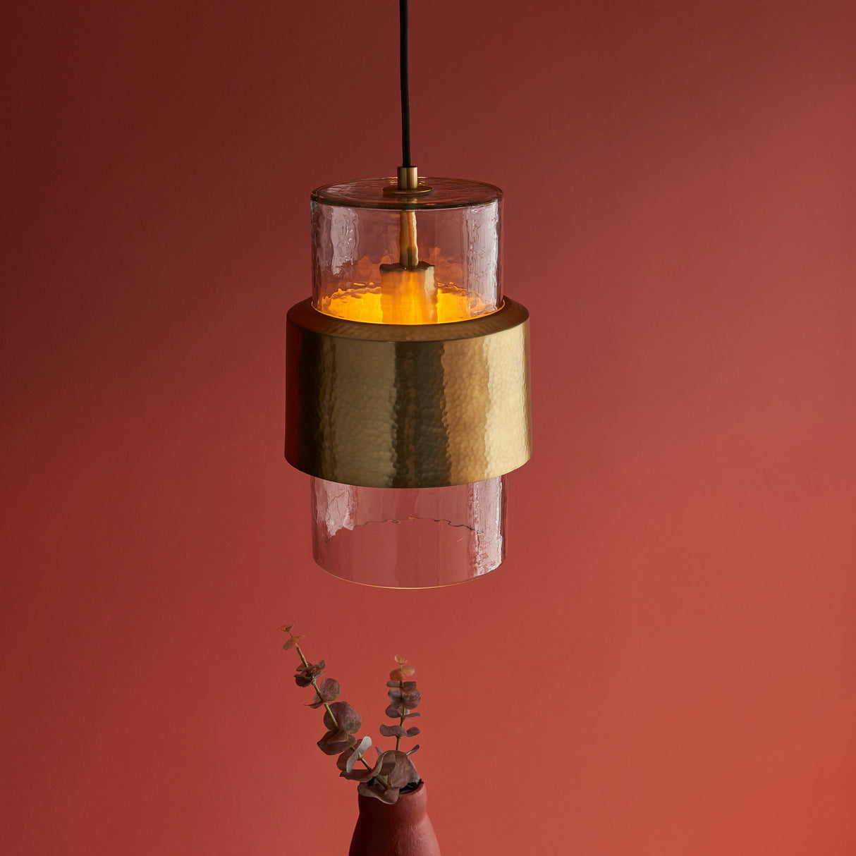 Amos Cattelan Pendant Hammered Brass – from Amos Lighting + Home