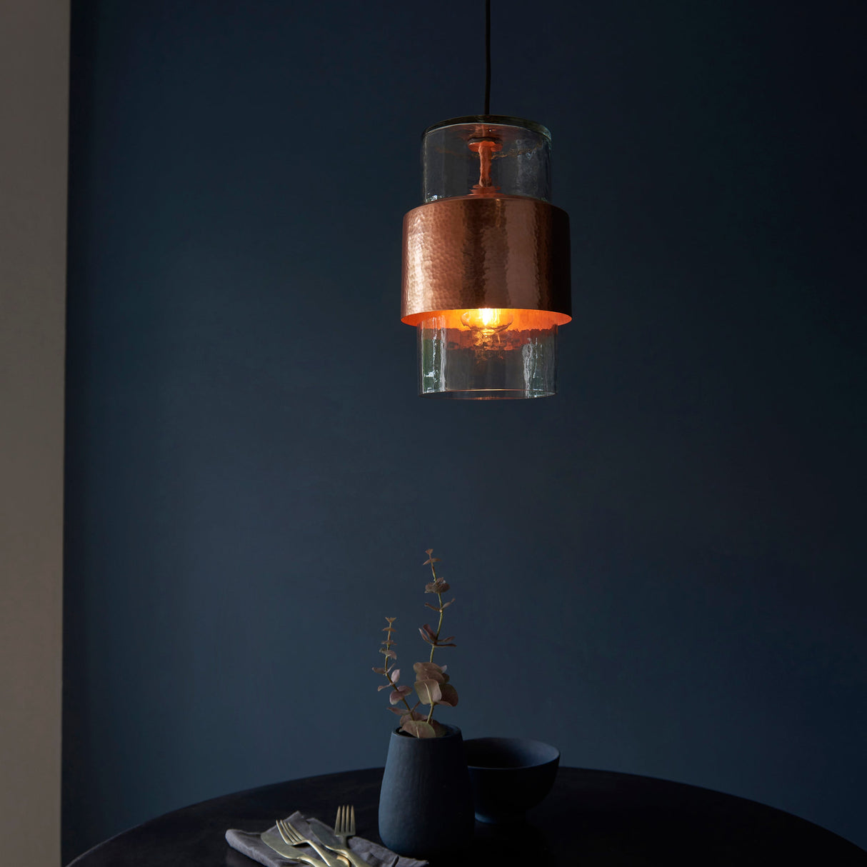 Amos Cattelan Pendant Hammered Copper – from Amos Lighting + Home