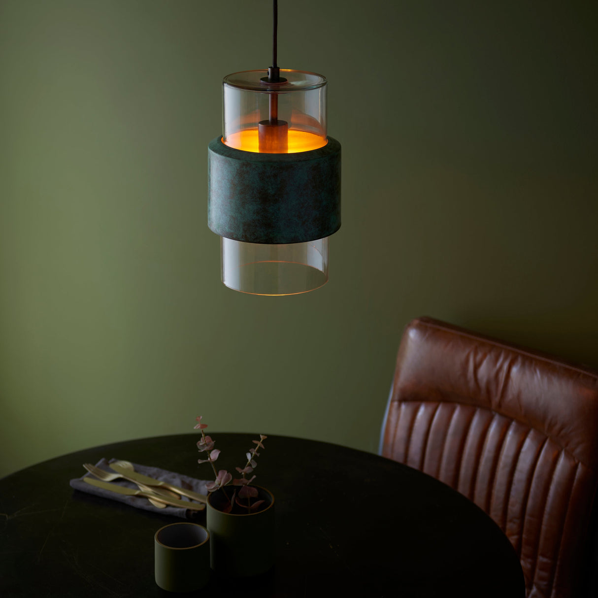 Amos Cattelan Pendant Verdigris – from Amos Lighting + Home