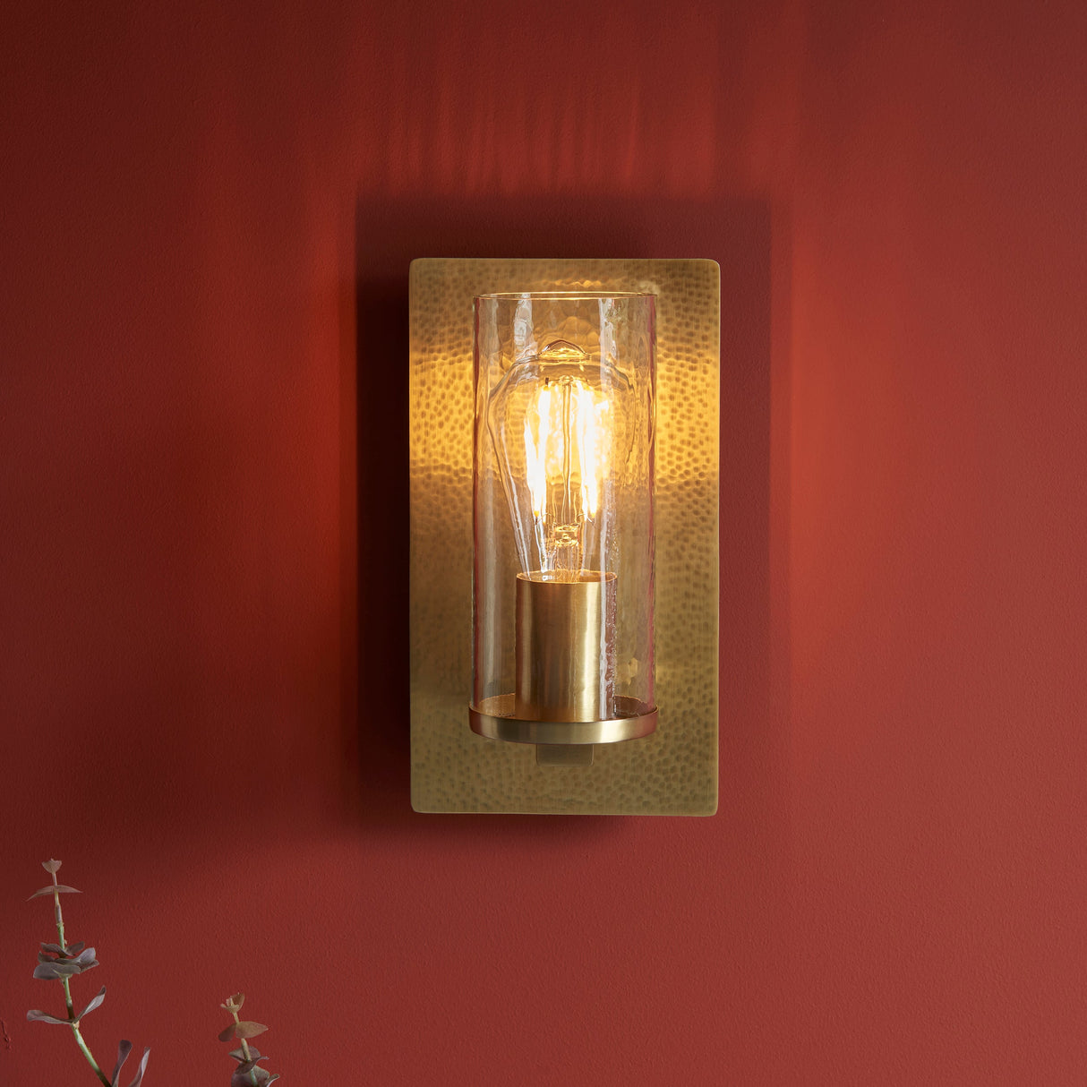Amos Cattelan Wall Light Hammered Brass – from Amos Lighting + Home