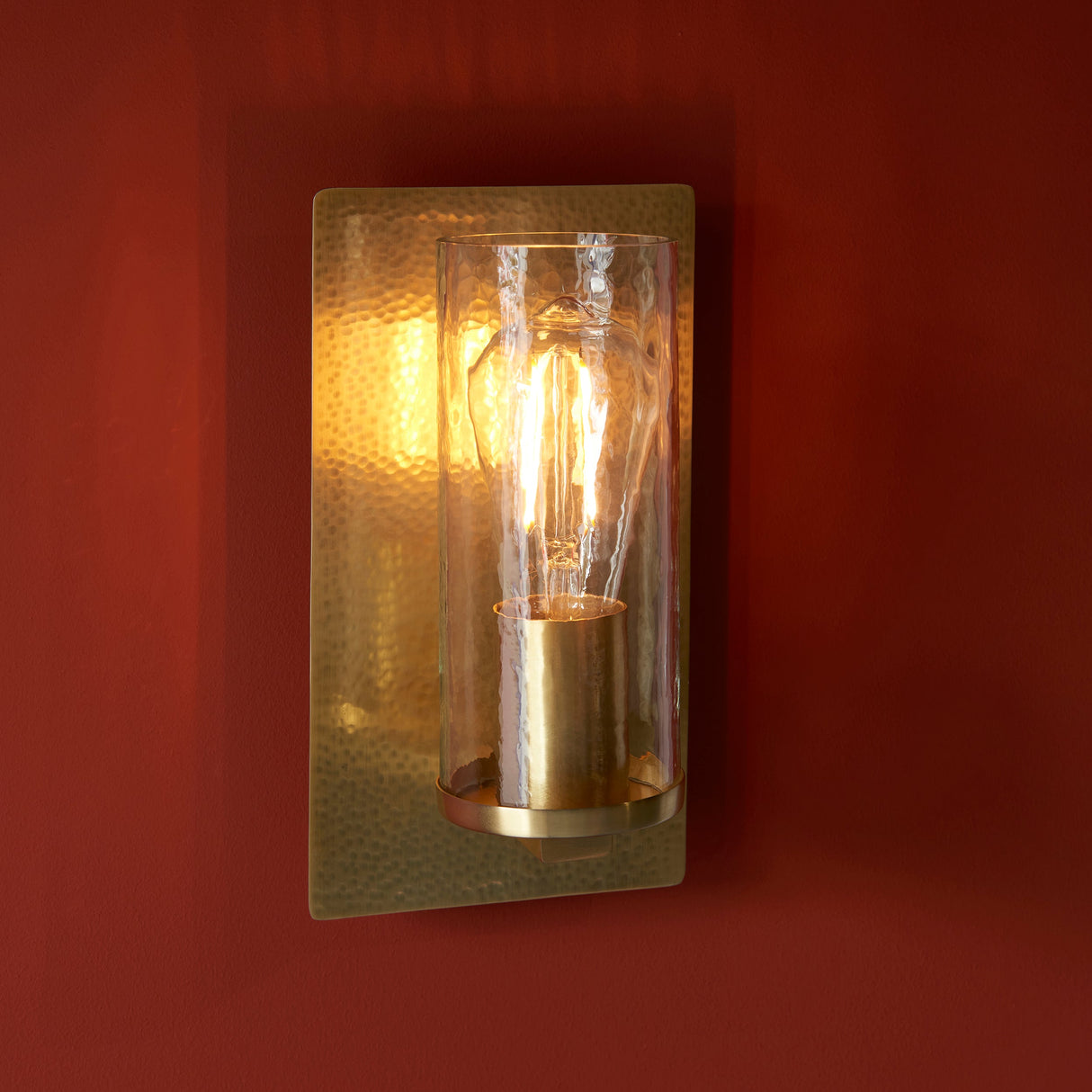 Amos Cattelan Wall Light Hammered Brass – from Amos Lighting + Home