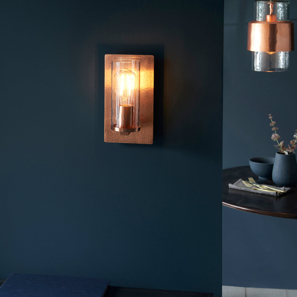 Amos Cattelan Wall Light Hammered Copper – from Amos Lighting + Home