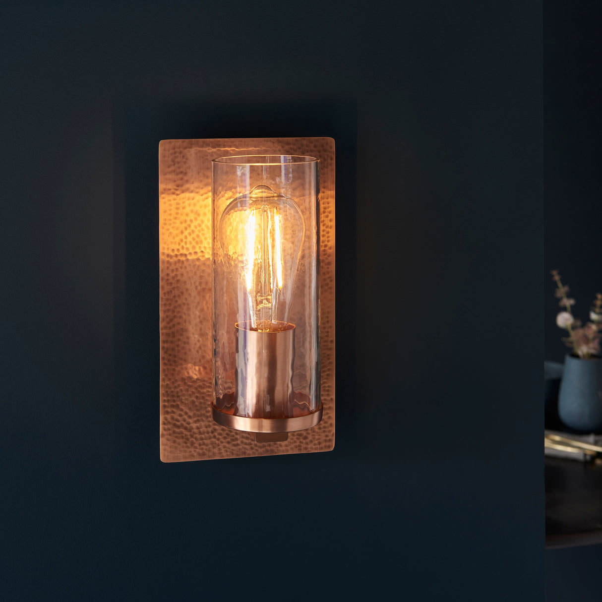 Amos Cattelan Wall Light Hammered Copper – from Amos Lighting + Home