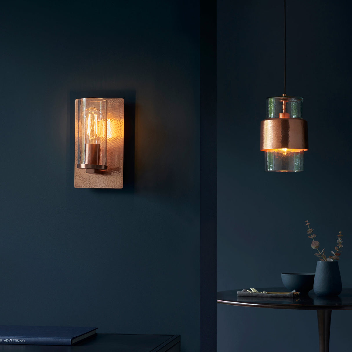 Amos Cattelan Wall Light Hammered Copper – from Amos Lighting + Home