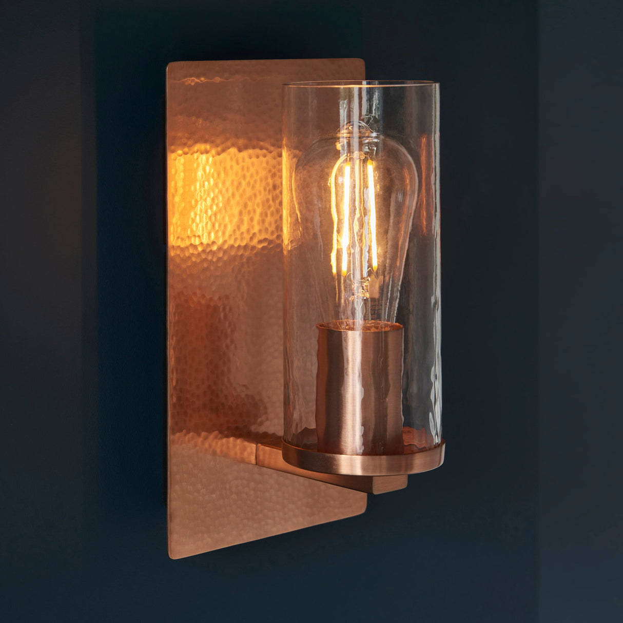Amos Cattelan Wall Light Hammered Copper – from Amos Lighting + Home