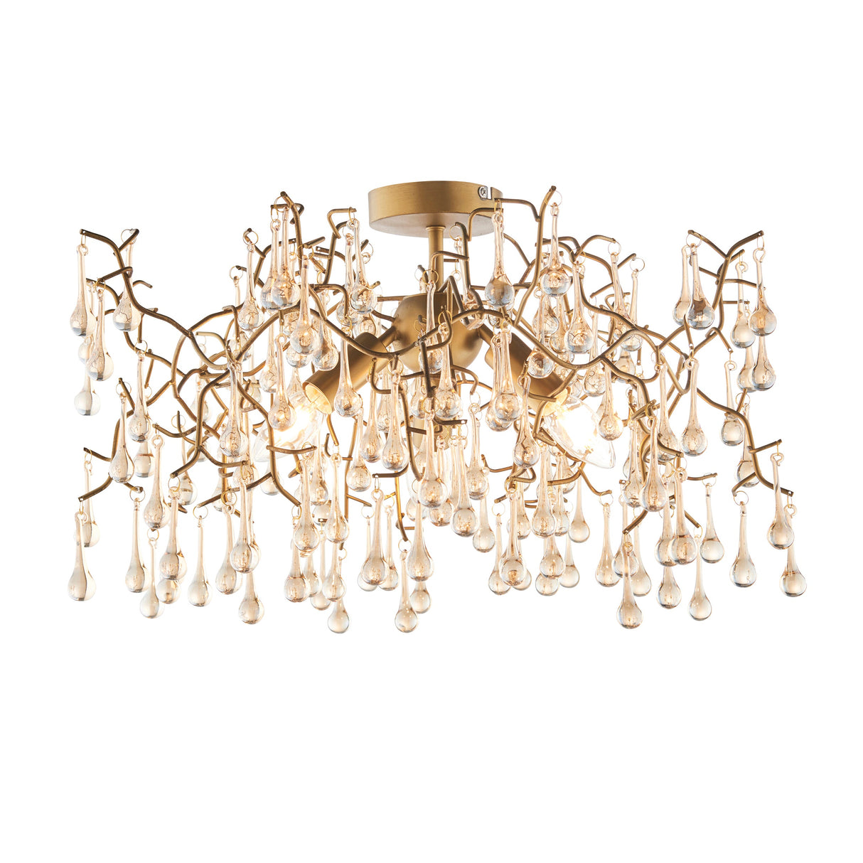 Amos Chatsworth Flush Chandelier Aged Gold & Champagne – from Amos Lighting + Home