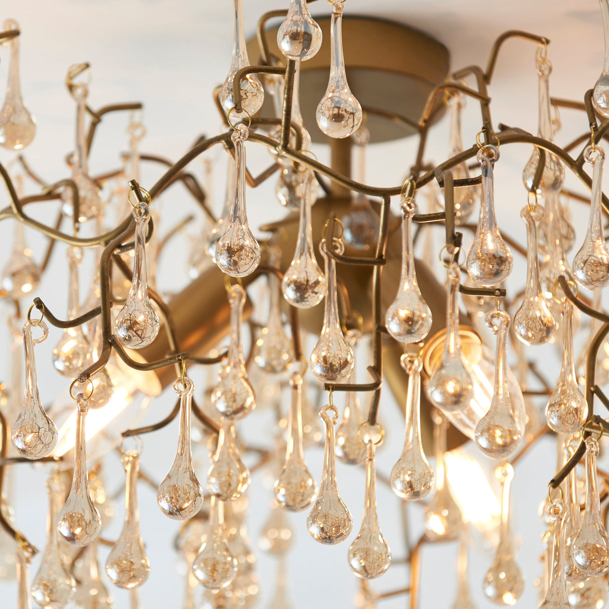 Amos Chatsworth Flush Chandelier Aged Gold & Champagne – from Amos Lighting + Home