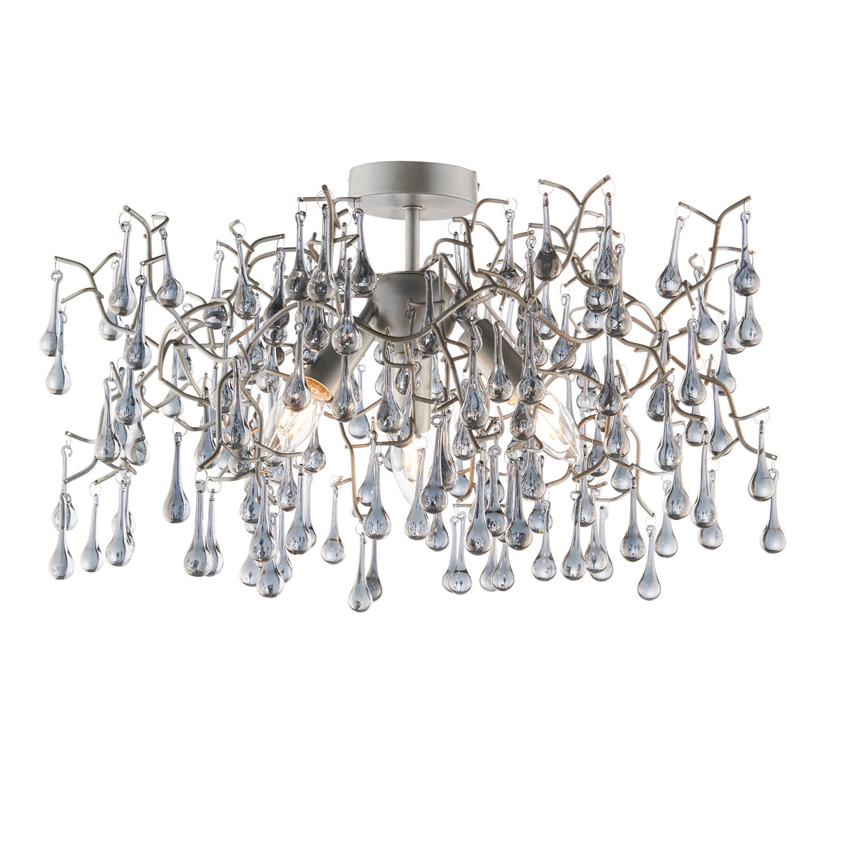 Amos Chatsworth Flush Chandelier Aged Silver – from Amos Lighting + Home