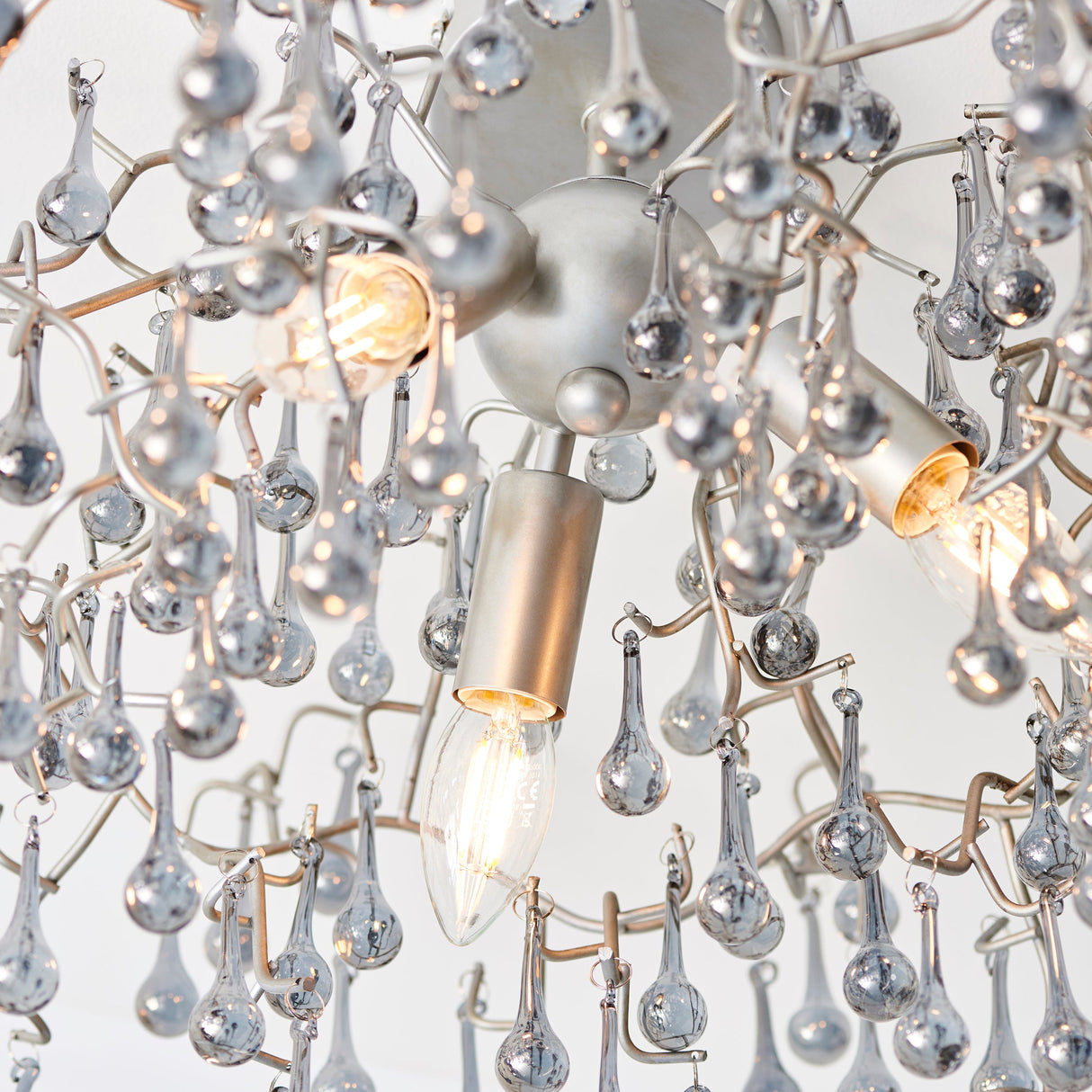 Amos Chatsworth Flush Chandelier Aged Silver – from Amos Lighting + Home
