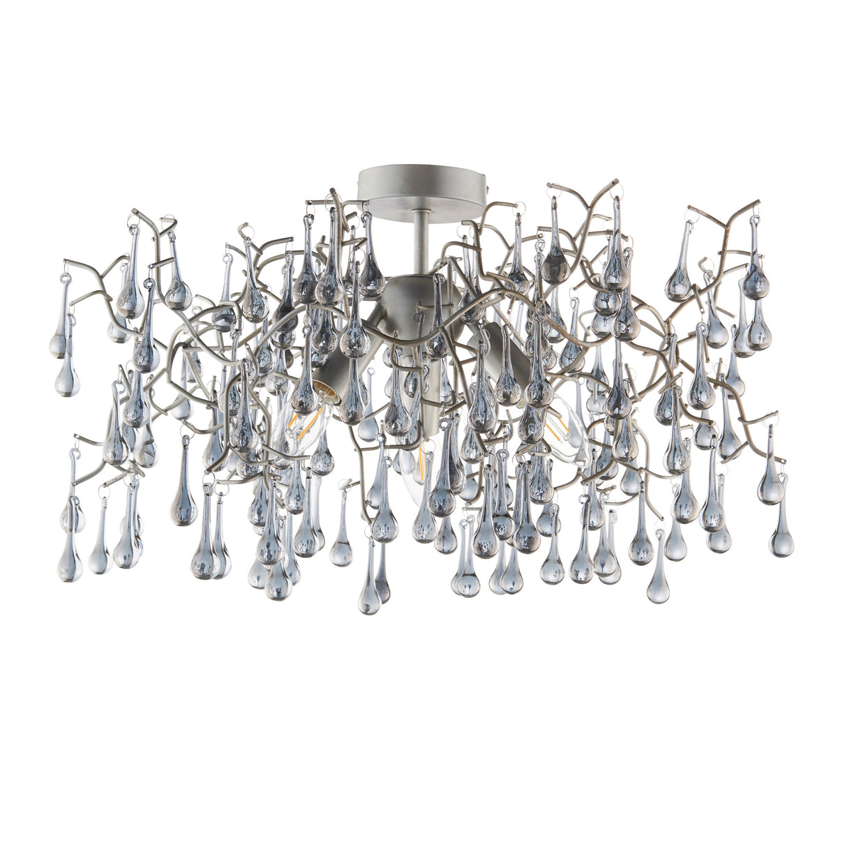 Amos Chatsworth Flush Chandelier Aged Silver – from Amos Lighting + Home