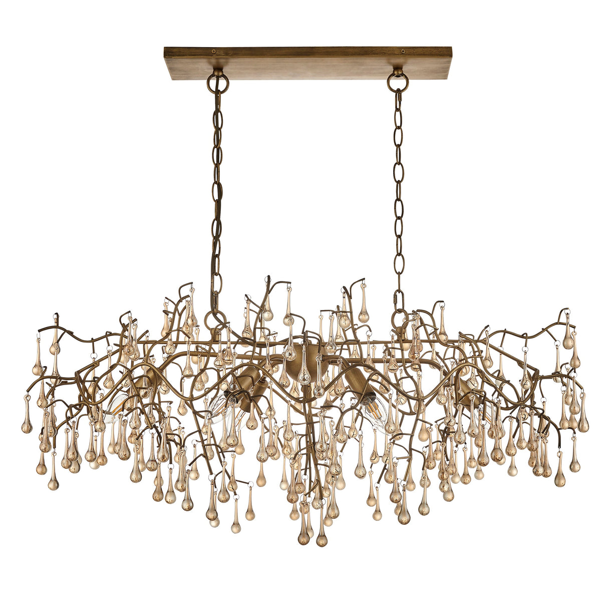 Amos Chatswoth Chandelier Pendant Bar Aged Gold – from Amos Lighting + Home