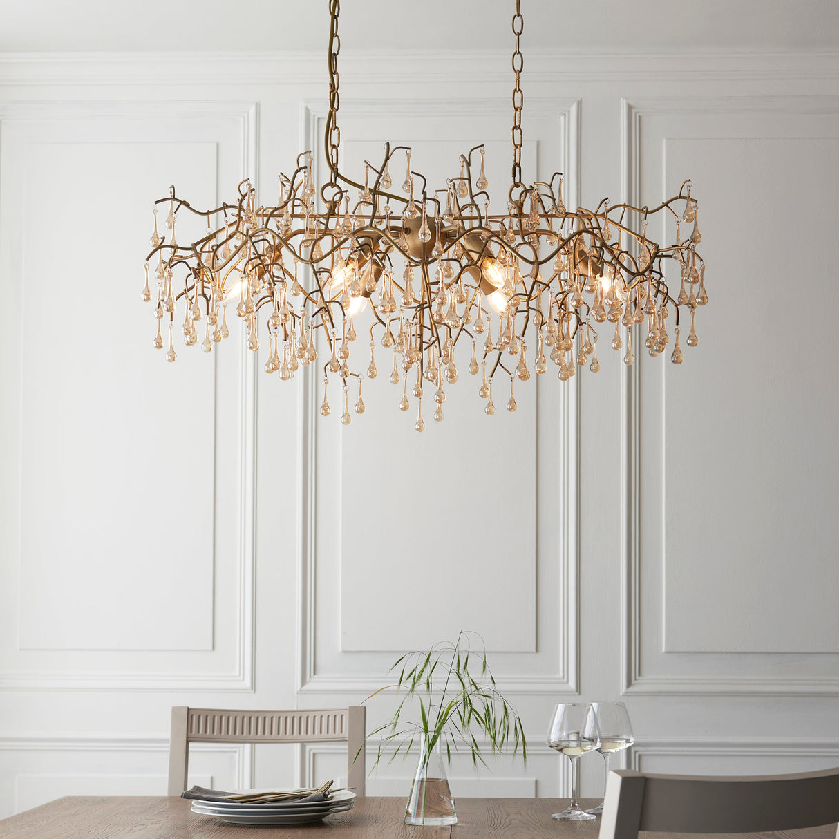 Amos Chatswoth Chandelier Pendant Bar Aged Gold – from Amos Lighting + Home