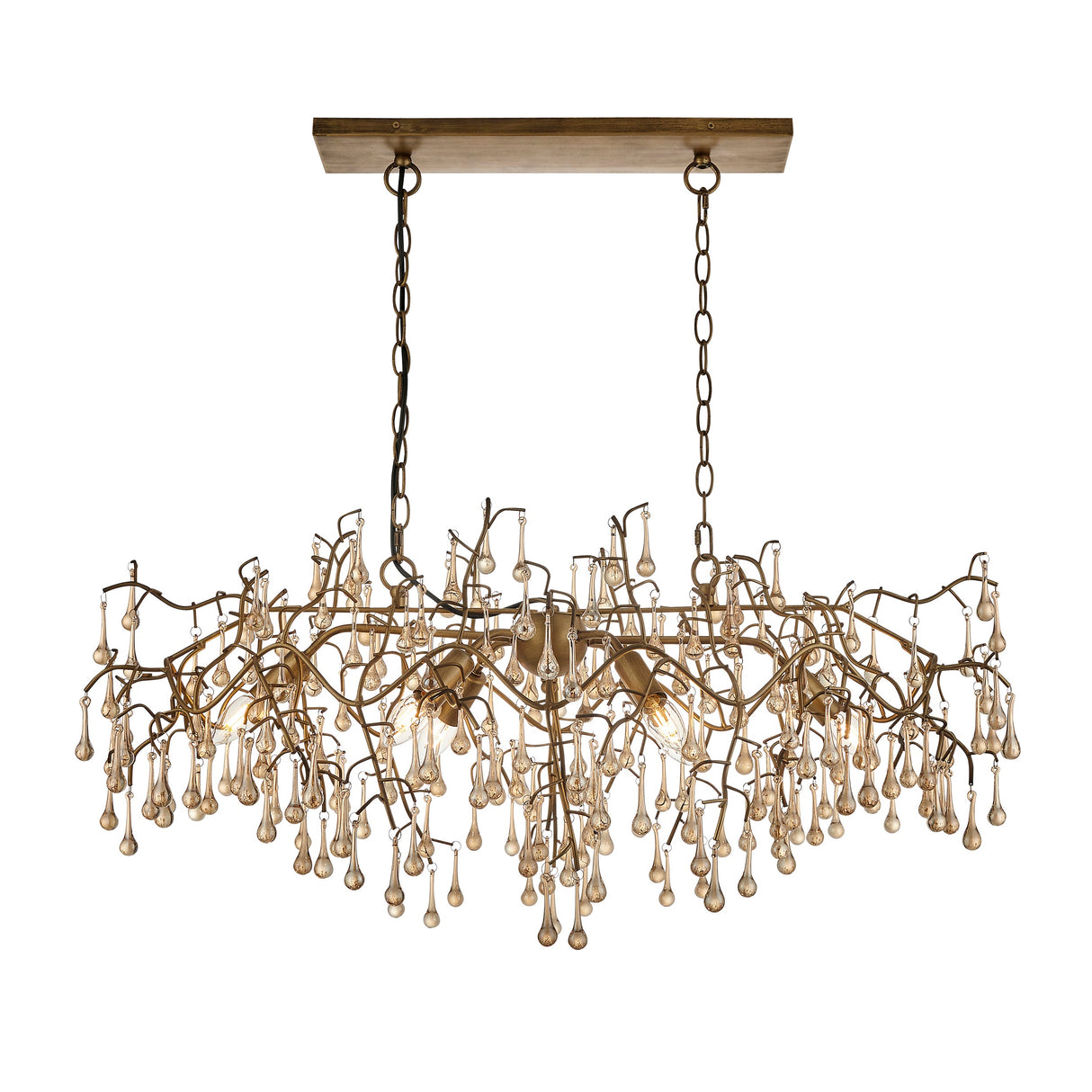 Amos Chatswoth Chandelier Pendant Bar Aged Gold – from Amos Lighting + Home