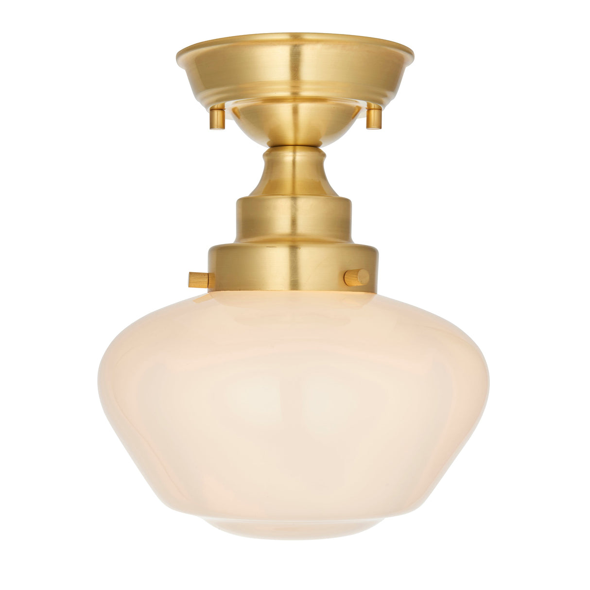 Amos Clarence Flush Antique Brass & Opal – from Amos Lighting + Home