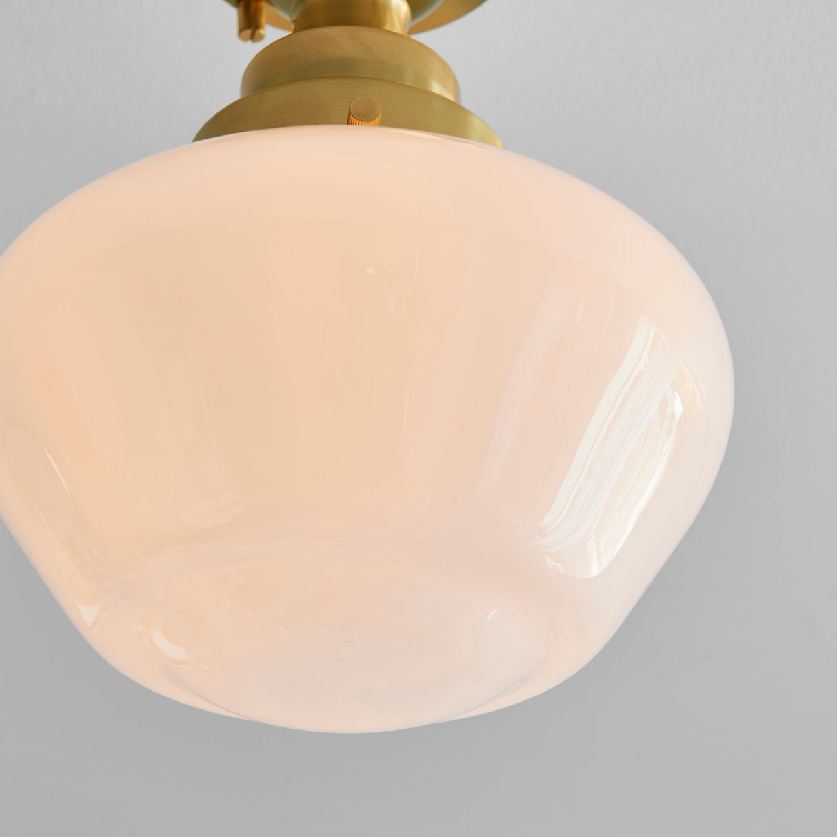 Amos Clarence Flush Antique Brass & Opal – from Amos Lighting + Home