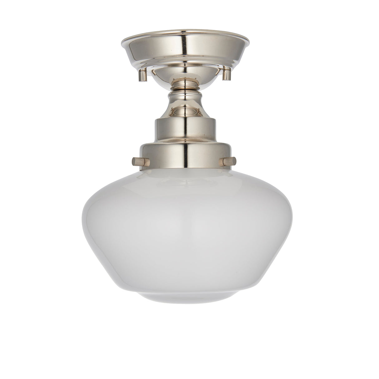 Amos Clarence Flush Nickel & Opal Glass – from Amos Lighting + Home