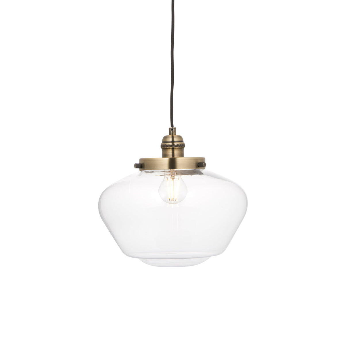 Amos Clarence Pendant Antique Brass & Clear – from Amos Lighting + Home