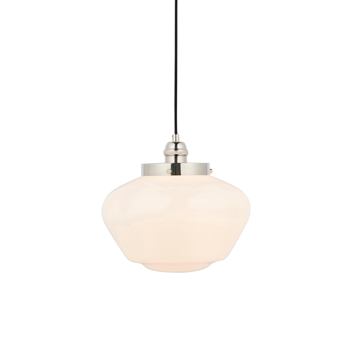 Amos Clarence Pendant Nickel & Opal Glass – from Amos Lighting + Home