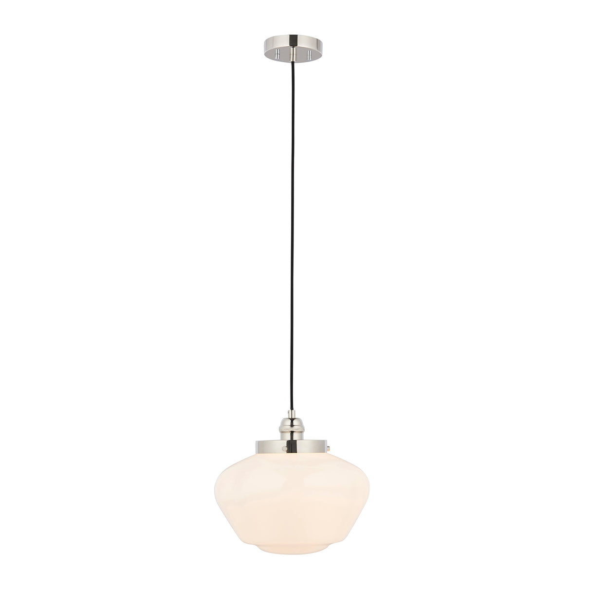 Amos Clarence Pendant Nickel & Opal Glass – from Amos Lighting + Home