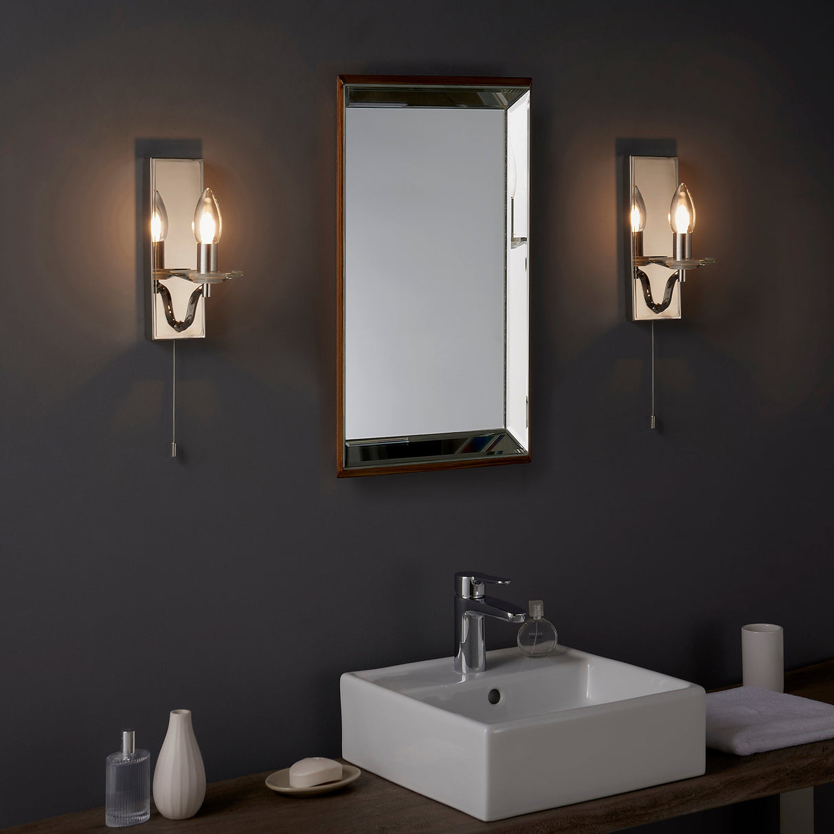 Amos Clementine Bathroom Wall Light Polished Nickel – from Amos Lighting + Home