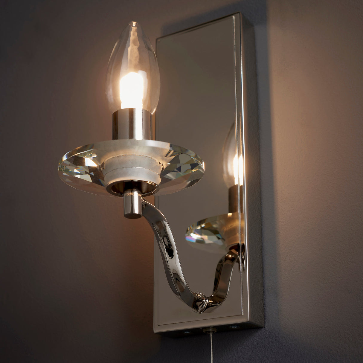 Amos Clementine Bathroom Wall Light Polished Nickel – from Amos Lighting + Home