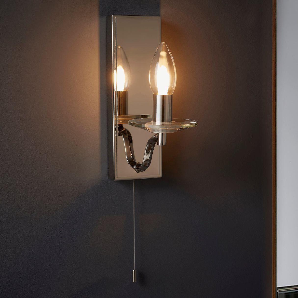 Amos Clementine Bathroom Wall Light Polished Nickel – from Amos Lighting + Home