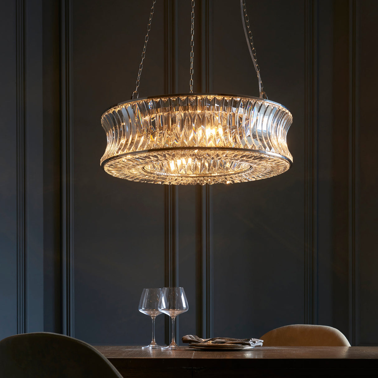 Amos Concave 6 Light Crystal Chandelier – from Amos Lighting + Home