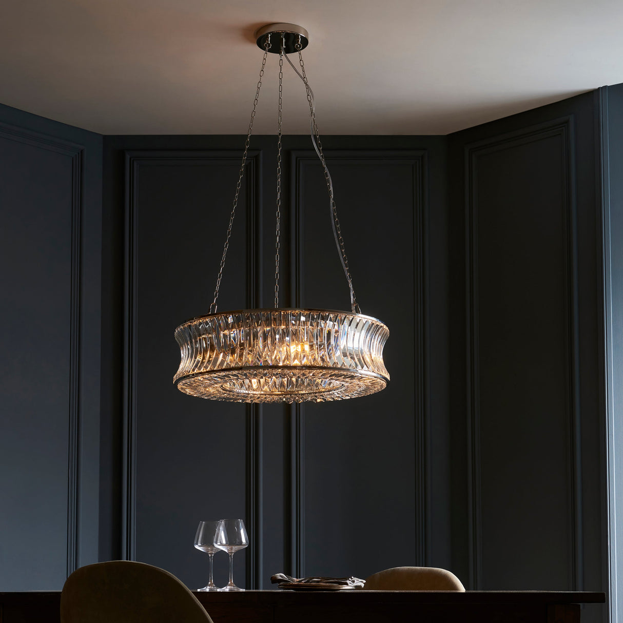 Amos Concave 6 Light Crystal Chandelier – from Amos Lighting + Home