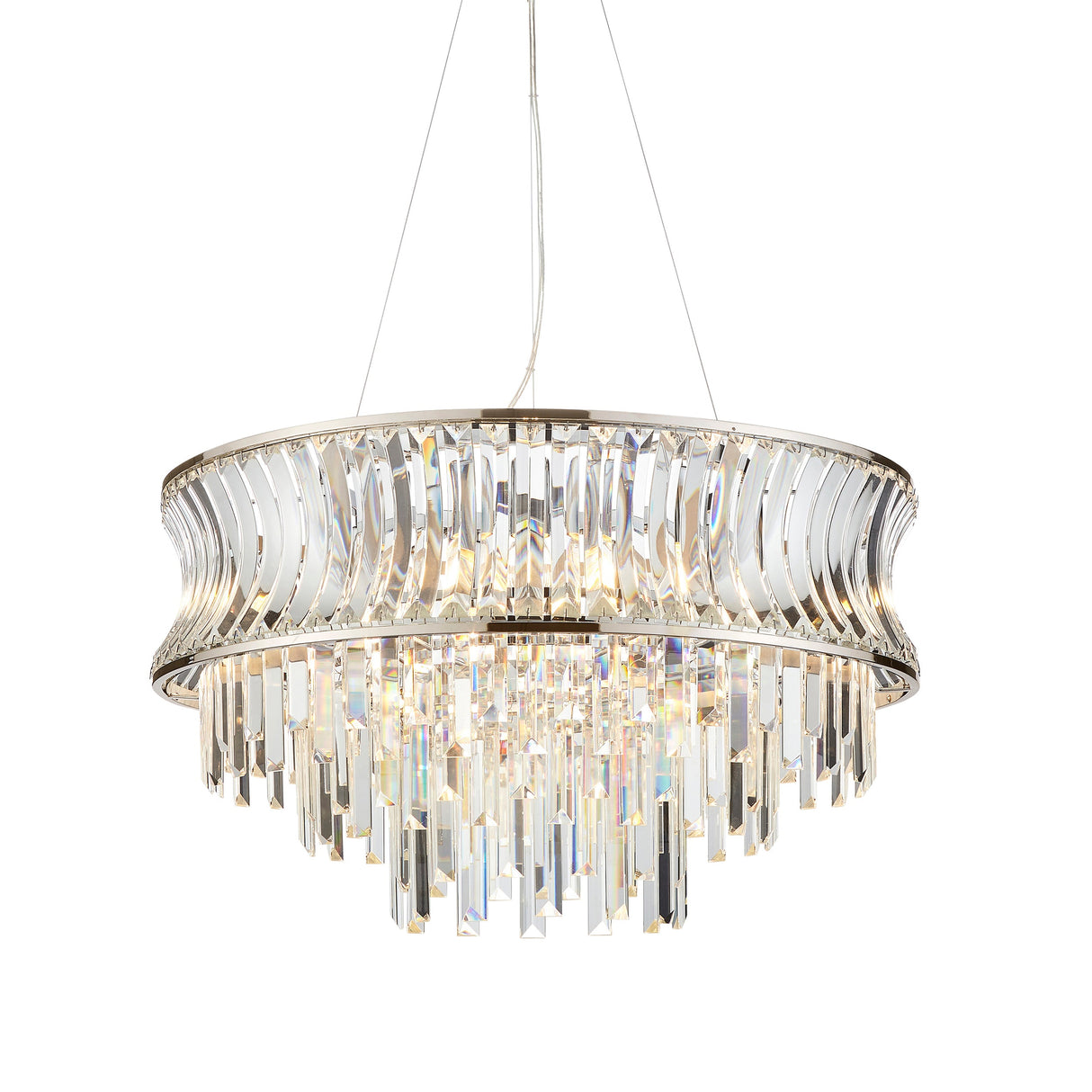 Amos Concave 9 Light Crystal Chandelier – from Amos Lighting + Home